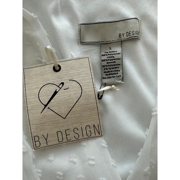 New  ~ BY DESIGN ~ Swiss Dot Crossover Top Bodysuit Size L FALL - Picture 4 of 5